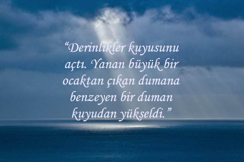 'Dumanın içinden yeryüzüne çekirgeler çıktı.  Yeryüzündeki akreplerin sahip olduğu donanıma benzer bir donanım onlara verildi.'